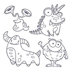 an image of cartoon monsters coloring pages