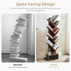 the bookcase is made out of books