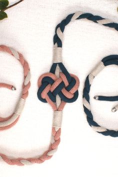 Handfasting Cord - Celtic Double Heart Knot in Natural Cotton - Peacock Blue, Dusty Pink and Taupe Celtic Knot Tying Ceremony, Celtic Marriage Knot, Crochet Handfasting Cord, How To Make Handfasting Cords, Diy Handfasting Cord How To Make, Handfasting Cords Diy How To Make, Diy Hand Fasting Cord