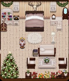 an overhead view of a living room and bedroom in the nintendo wii game animal crossing