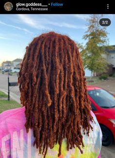 Ginger Brown Locs Black Women, Dark Orange Locs, Cooper Locs Black Women, Dyed Locs Black Women Ombre, Ginger Colored Locs, Dark Ginger Locs, Ginger Brown Locs