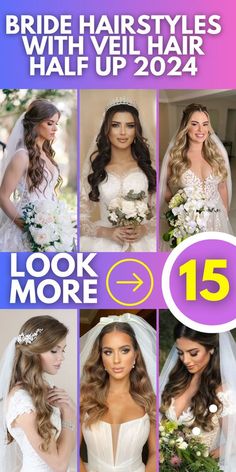 bride hairstyles with veil hair half up and 15 different styles to choose from