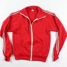 Vintage 70s Soffe Full Zip Soccer Warm Up Jacket Jacket New Without Tags Red And White Mens Small Measurements Are: 17.5 Inches From Underarm To Underarm 24 Inches From Top To Bottom Creslan Acrylic Check Out My Other Items In My Store Vogue Squared! Big Bin Vintage Red Sports Outerwear, Vintage Red Track Jacket For Winter, Red Vintage Track Jacket For Winter, Red Vintage Winter Track Jacket, Retro Red Sports Outerwear, Vintage Red Outerwear For Sports, Vintage Red Long Sleeve Track Jacket, Soccer Warm Ups, Track Jacket