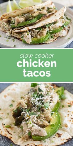 slow cooker chicken tacos on a plate