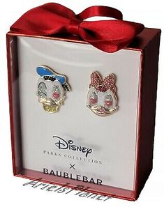 disney parks collection baublebar earrings with red bow