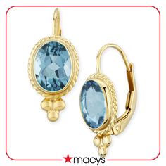 in stock Elegant Birthstone Jewelry From Macy's, Macy's Elegant Birthstone Jewelry, Elegant Macy's Birthstone Jewelry, Elegant Blue Topaz Jewelry From Macy's, Gemstone Drop Earrings, Drop Earring, Fine Jewellery Earrings, Faceted Gemstones, Blue Topaz