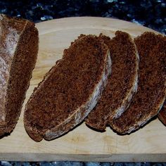 slices of brown bread on a cutting board