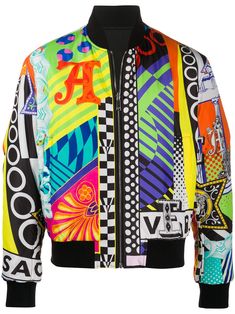 Shop Versace Reversible Bomber With Multicolor Graphic Print In Technical Fabric In Orange from 300+ stores, starting at $959. Similar ones also available. On SALE now! Multicolor Reversible Bomber With Multicolor Graphic Print In Technical Fabric from Versace -Reversible design -Graphic print -Low ribbed collar -Front zip closure -Drop shoulder -Long sleeves -Two side slit pockets -Made in Italy -The model is 1. 89 cm tall and wears a size: 50 -Color: Black, Multicolored -100% Polyester Versace Jacket, Versace Outfit, Jackets Men Fashion, Htv Vinyl, Teddy Jacket, Sneakers Men Fashion, American Dream, Stand Collar, Jacket Outfits