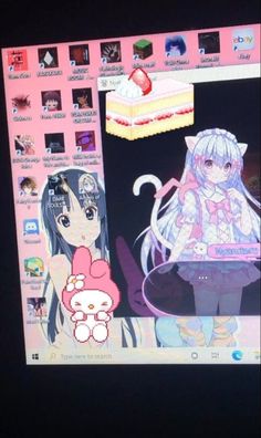 a computer screen with an anime character on it