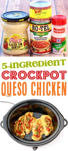 the ingredients for an appetizing crockpot are shown in this collage