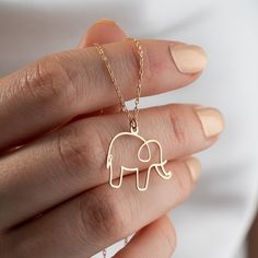 Minimalist Elephant Necklace, 14K Gold Dainty Elephant Necklace, Handmade Jewelry, Elephant Shaped Necklace, Gift for Her, Gift for Mom - Etsy Netherlands Minimalist Handmade Charm Necklace For Birthday, Handmade 14k Gold Jewelry For Birthday, Handmade 14k Gold Filled Charm Necklaces For Gifts, Handmade 14k Gold Filled Charm Necklaces As Gift, Handmade 14k Gold Filled Charm Necklace For Gift, Elephant Necklace, Necklace Handmade, Necklace Gift, Last Minute Gifts