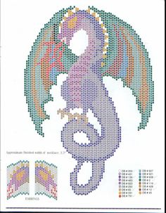 a cross stitch pattern with an image of a lizard on it's back side