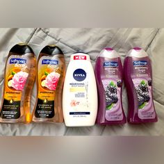 4- Softsoap 20 Fl Oz Body Washes. 2 Are Blackberry Sugar And 2 Are Macadamia Oil & Soft Peony. One Body Wash Is Nivea Botanical Blossom. They Leave Skin Soft, Moist And Clean. Coconut Milkshake, Eucalyptus Tea, Body Lotion Cream, Hydrating Cleanser, Body Washes, Smell Goods, Shower Oil, Herbal Essences, Macadamia Oil