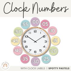 a clock with numbers on it and the words, clock numbers