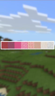 an image of a color scheme in minecraft with the sky and clouds behind it