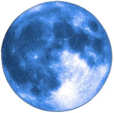 the full moon is shown in blue and white