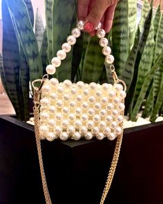 There is only 1 available at a discounted price.  Includes short pearl handle and long gold chain.  Size: Width:19-20 Height:13-14cm Depth:3-4cm Shipping & Delivery: Express Fast Shipping (DHL, FEDEX, TNT, UPS) Important Notes; ⚠️We are not responsible for any customs duties, taxes and clearance fees that may occur. Buyers are responsible for all the fees that may occur during shipment. We have no control over these charges and cannot predict what they may be. ⚠️Please note that the colors may a Chic Pearl Evening Bag For Gift, Chic Pearl Evening Bag As Gift, Chic Pearl Clutch For Gift, Chic Pearl Clutch As Gift, Gold Pearl Clutch For Parties, Party Gold Pearl Clutch, Gold Pearl Party Clutch, Elegant Bags With Pearl Chain For Gift, Gold Clutch With Pearl Embroidery