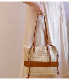 Everyday Shoulder Bag, Woven Tote Bag, Summer Bag, Jute Bags, Shopping Tote Bag, Designer Style, Pocket Size, White Bag, Beach Bag