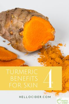 4 amazing benefits of Turmeric for skincare! Did you know that Turmeric is beneficial for your body's overall health as well as for your skin? Find out how you can use it to help soothe your skin and help achieve a healthy glow! Turmeric Benefits For Skin, Turmeric For Skin, Health Benefits Of Turmeric, Turmeric Plant, Cucumber Benefits, Benefits Of Turmeric, Tomato Nutrition, Fruit Health Benefits, Turmeric Health