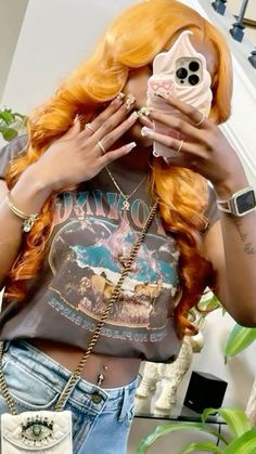 Cute Highschool Outfits, Mirror Flicks, Glamour Hair, Frontal Wig Hairstyles, Pretty Accessories, Dyed Hair Inspiration, Quick Braided Hairstyles, Hair Techniques, Mirror Pics