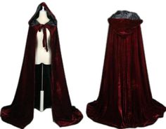 Gothic Vampire, Hooded Cloak, Tag Sale, Larp, Cloak, Cape, Size Chart, Velvet