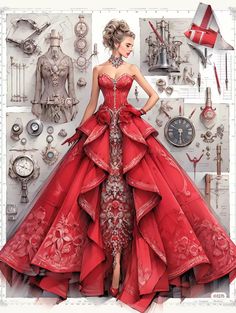 Glass Dresses, Dreamy Gowns, Red Gowns, All Design, Fashion Art, Aurora, Wedding Ideas, Scrapbooking, Crown