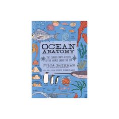 an ocean anatomy book with illustrations on the front and back cover, in blue background