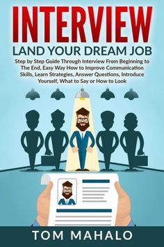 the book cover for interview land your dream job