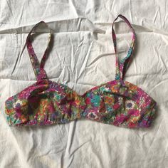 Handmade Liberty Print Bra From Shop In Santa Fe. Lined With Organic Cotton. Tried On Once And It’s Just A Little Tight For Me And Can’t Return. Comes With Cute Little Bag. 26” Band Unstretched. Straps Adjustable. Would Fit A 32-34a/B Most Comfortably. 2024 Energy, Printed Bras, Cotton Bras, Funky Jewelry, Liberty Print, Summer Fits, Future House, White Silver, Santa Fe