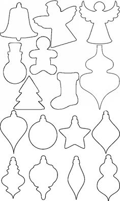 christmas ornaments cut out from paper and ready to be used in the crafting project