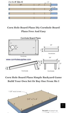 the instructions for how to build an easy diy table from scratchsticks and plywood