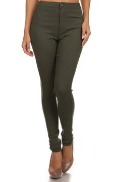 **SUPER STRECHY** 100% new and high quality! -Colors : Olive -STYLE: Slim High Waist Skinny fashion -Material : 76% Cotton, 20% Polyester, 4% Spandex -Increase: high waist -Length: full length  offer more styles available on my store so check them out! Green Non-stretch Trousers Jeans, Non-stretch Green Jeans, Non-stretch Khaki Winter Bottoms, High Waist Khaki Winter Bottoms, Khaki High Waist Stretch Jeans, Non-stretch Mid-rise Green Pants, Green Jeans With Pockets For Winter, Green High Rise Stretch Pants, High Rise Khaki Bottoms For Fall