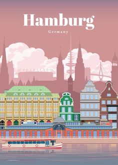 a poster with the name hamburg on it