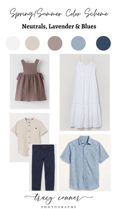 the spring / summer color scheme for neutrals, lavender and blues