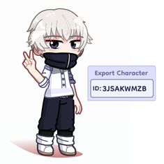 an anime character with white hair wearing a mask and black pants, standing in front of a