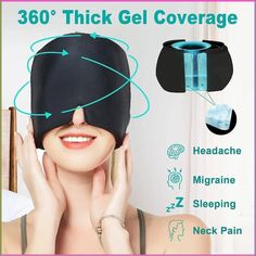 Highlights Effective Relief From Migraine:The Migraine Relief Ice Pack combines the benefits of cryotherapy and cold compression therapy to effectively relieve chronic migraines, headaches, sinusitis, tension, puffy eyes and pressure, reduce swelling and inflammation. This is the ideal migraine relief product for those with frequent headaches/migraines. Premium Material:The Migraine Ice Head Cover is made of stretchy Lycra fabric and medical grade gel. It is comfortable and durable, non-toxic, skin-friendly and completely safe, can be reused many times, remains completely soft even straight out of the refrigerator, effectively replaces the inconvenience of ice packs, and is the perfect natural alternative to other medical treatments. Cold Or Heat Therapy:The gel migraine cap can be frozen Migraine Hat, Sinus Pain, Hot And Cold Therapy, Sinus Pressure, Chronic Migraines, Migraine Relief, How To Relieve Headaches, Tension Headache, Headache Relief