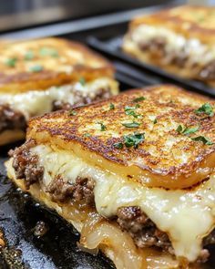 some food that is sitting on top of a pan in the oven and ready to be eaten