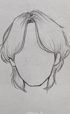 a drawing of a person's head with long hair