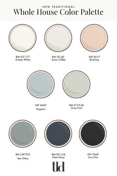 the different shades of paint that can be used to create a house color palette