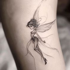 Dynamic Fairy Tattoo Flash Medication Bottle Tattoo, Dark Fairy Tattoos For Women, Fantasy Tattoos Ideas, Watercolour Fairy Tattoo, Garden Design Tattoo, Black And Grey Fairy Tattoo, Fairy Spine Tattoos For Women, Realism Fairy Tattoo, Merry Go Round Tattoo