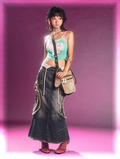 Available at pixierebels.com | Pixie Rebels X Eyeellike SS23 Full Body Outfits, Ruffled Skirt Outfit, 2000s Asian, Pixie Rebels, Ring Decoration, Female Drawing, Preformance Outfits, Body Outfit