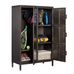 PRICES MAY VARY. ✔️【High Quality Metal Material】: The locker is made of strong metal frame, the thickness of the locker shelf can reach 0.8mm, which can achieve more precise molding and higher hardness; corrosion-resistant, rust-proof, can be used for a long time ;The maximum load capacity of the locker rack is about 150 pounds; it can store items very well. ✔️【Large Storage Capacity】: Metal locker 55.2"H x 30"W x 18"D. Equipped with 2 separate compartments to meet your storage needs for items o Mini Locker, Locking Cabinet, Locker Shelves, Baseball Bedroom, Employee Lockers, Home Lockers, Vintage Lockers, Cabinet Vintage, Home Office Cabinets