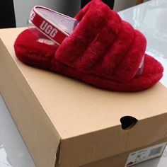 Brand New With Box And Everything Slippers Outfit, Ugg Slippers, Slides, Slippers, Leggings, Red