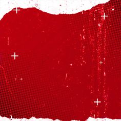 a red and white grungy background with cross marks on the bottom right corner