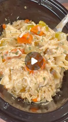 Luke Brown on Instagram: "Crockpot Creamy Chicken and Noodles is easy to make and kid approved! 

INGREDIENTS 
1 lb chicken breasts 
1/2 tsp each of salt, pepper, oregano, and thyme 
1 tsp each of paprika, onion powder, garlic powder 
1 tbsp minced garlic 
1 cup chopped carrots 
1 cup chopped celery 
1 small diced onion 
10 oz can cream of chicken soup
1 cup chicken broth 
8-10 oz of medium egg noodles 
1/2 cup heavy cream

INSTRUCTIONS 
Chop an onion, 1 cup of celery, and 1 cup of carrots. Be sure not to cut the carrots too thick. Set aside. 

Spray a crockpot with cooking spray and add 1 lb of chicken breasts. Season with salt, pepper, oregano, thyme, paprika, garlic powder, and onion powder. Add 1 tbsp of minced garlic. 

Next, add the chopped onions, carrots, and celery. Pour in one ca