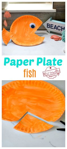 this paper plate fish craft is perfect for kids to make it looks like they're ready