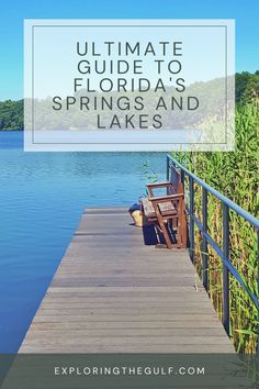 a dock with the words ultimate guide to florida's springs and lakes