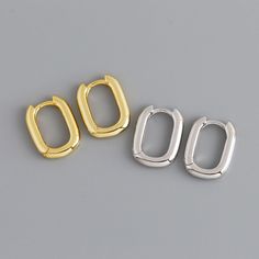 Indulge in the luxurious style of these Silver U-shape Huggie Hoop Earrings crafted with 925 sterling silver. Also available in Gold. Geometric Hoop Earrings, Shape Circle, Chunky Hoop Earrings, Tarnished Jewelry, Loop Earrings, Earring Crafts, Huggie Hoop Earrings, Earrings Collection, Botswana