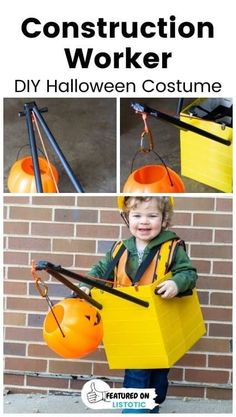 construction worker diy halloween costume for kids