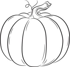 a black and white drawing of a pumpkin